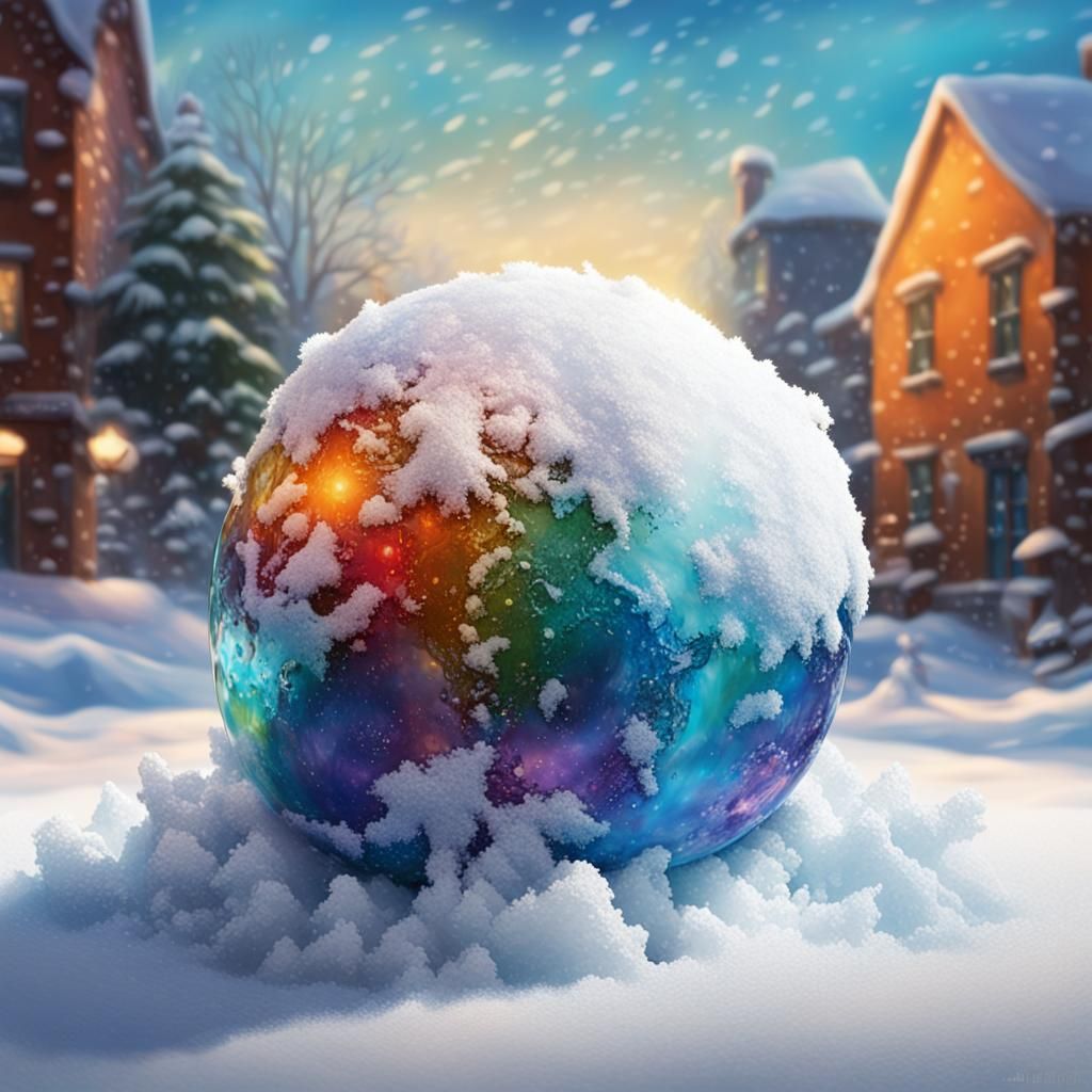 Snowball Memory of a Boy: Hyperrealistic Concept Art