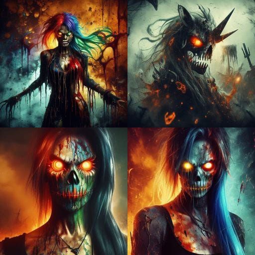 Equestria Girls Rainbow Dash as a Beautiful Zombie