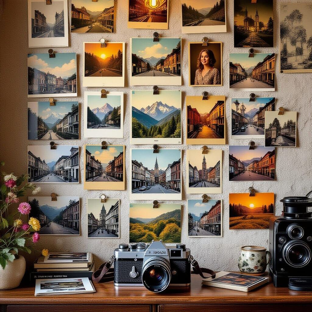 Nostalgic Wall of Vintage Photography