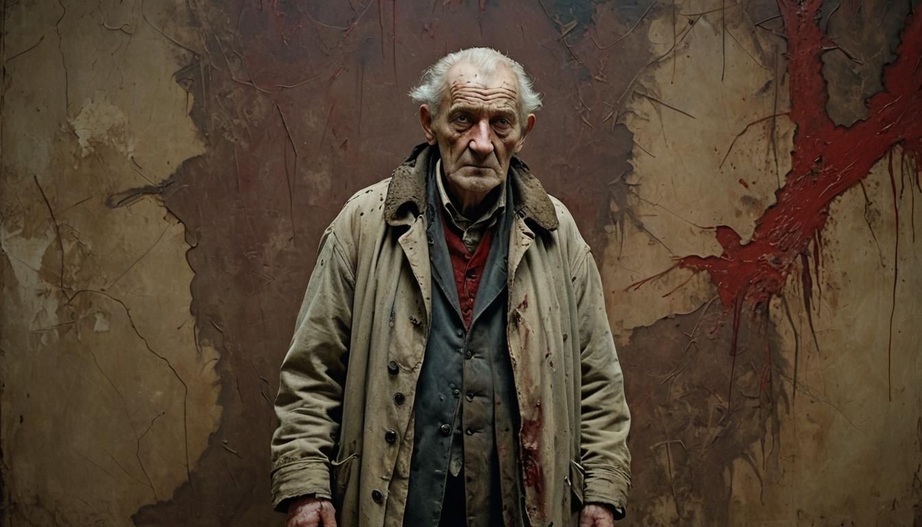 Baroque Horror: Old Man with Tattered Coat