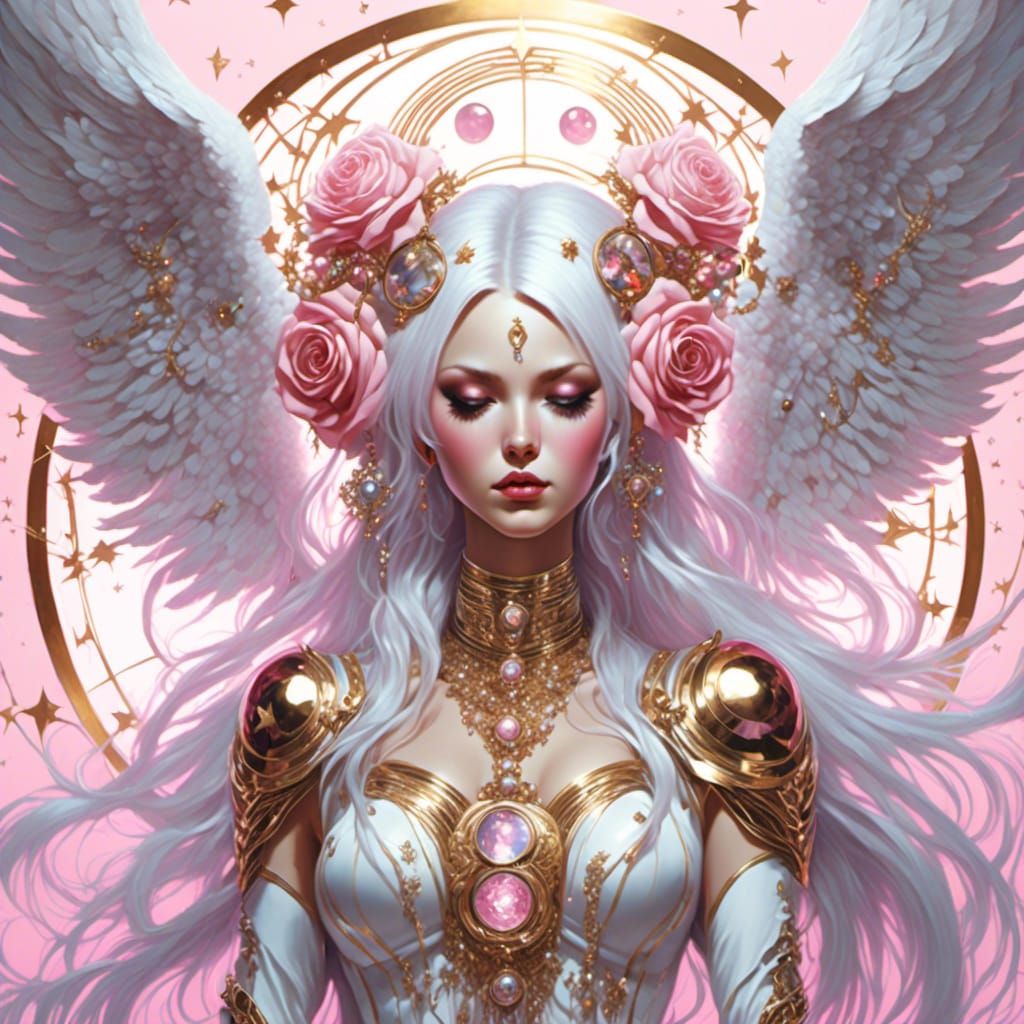 Angelic Emo Witch in a Cosmic Sky