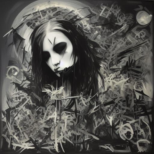 Charcoal Beauty in Black Light Forest