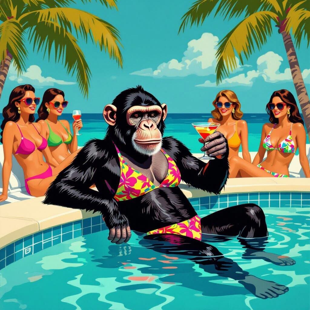 Monkey's Stylish Cruise: Pop Art Adventure