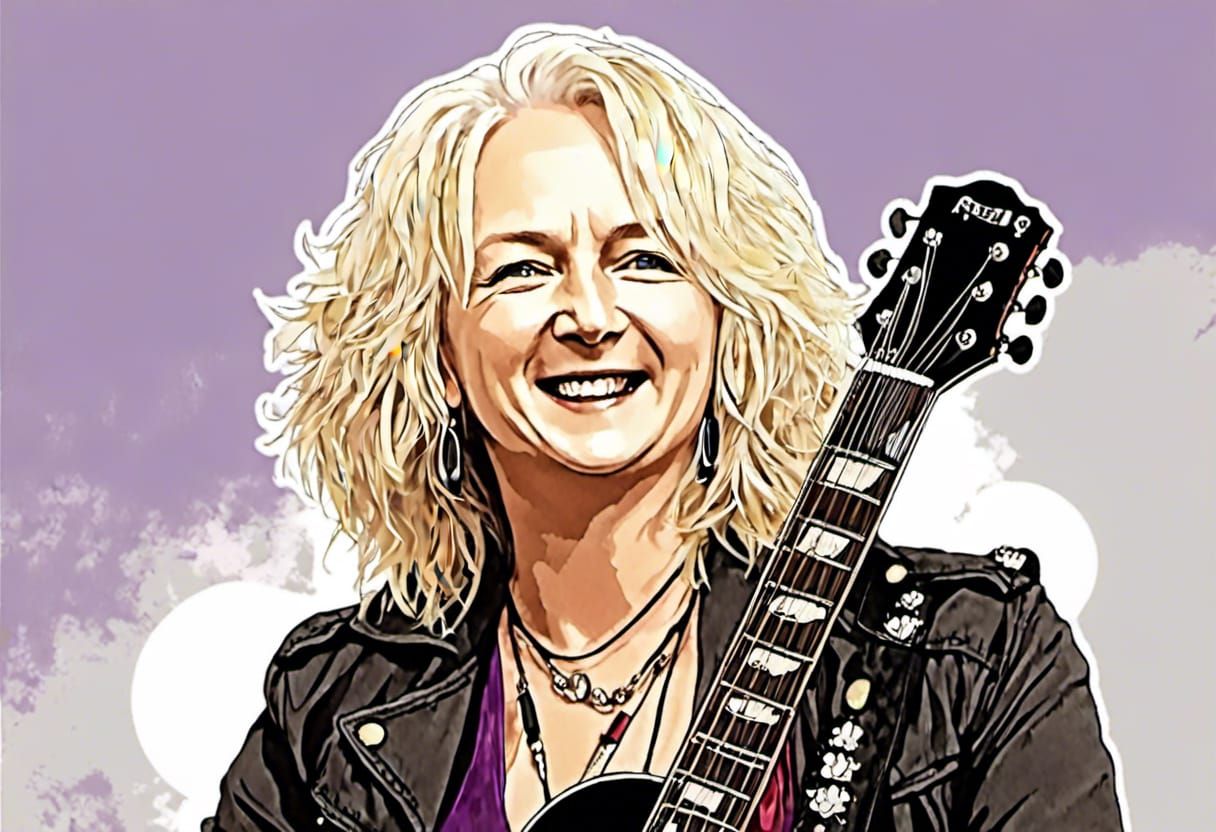 Anime Rock Star Portrait with Piercing Blue Eyes