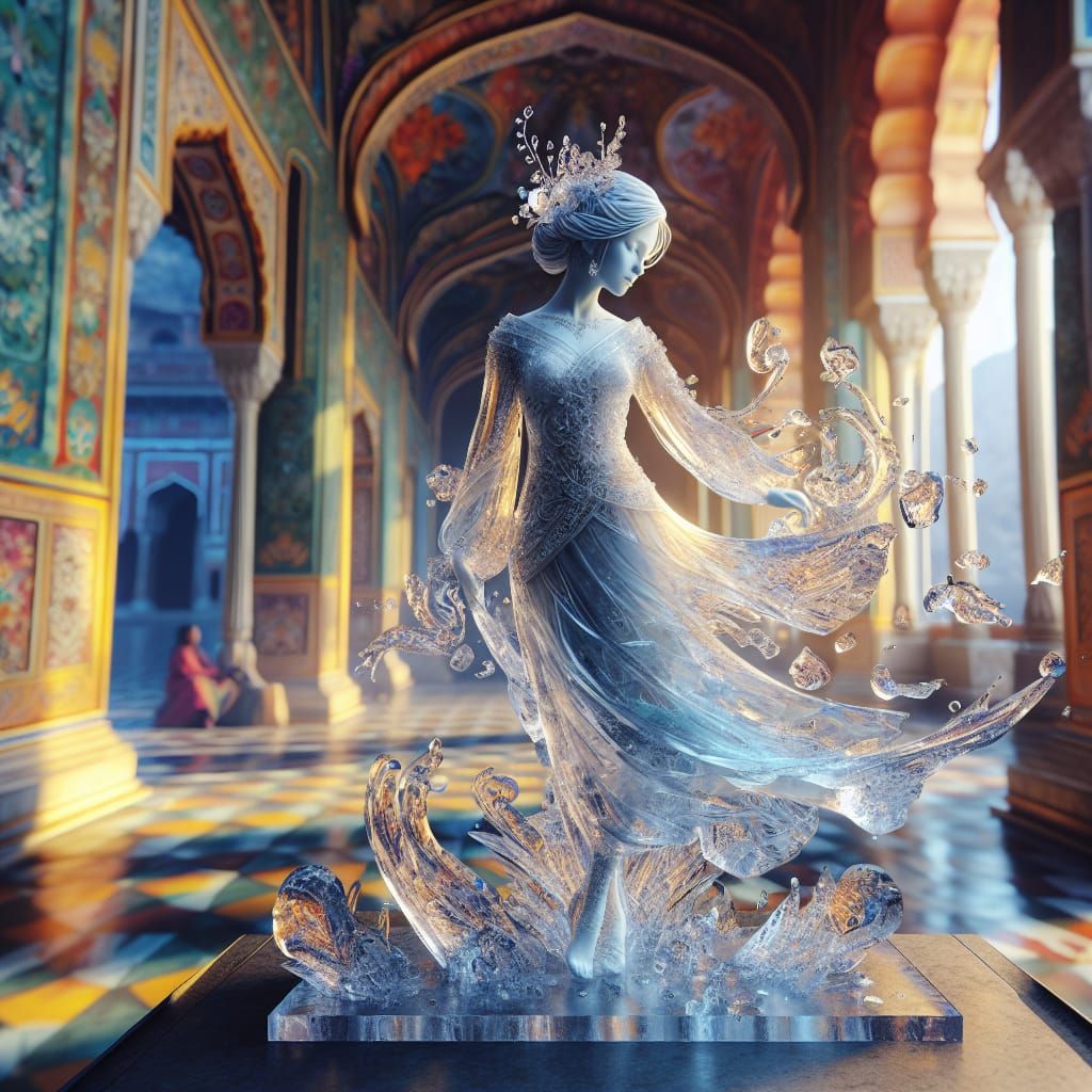 Ice Woman Sculpture in Palace Courtyard