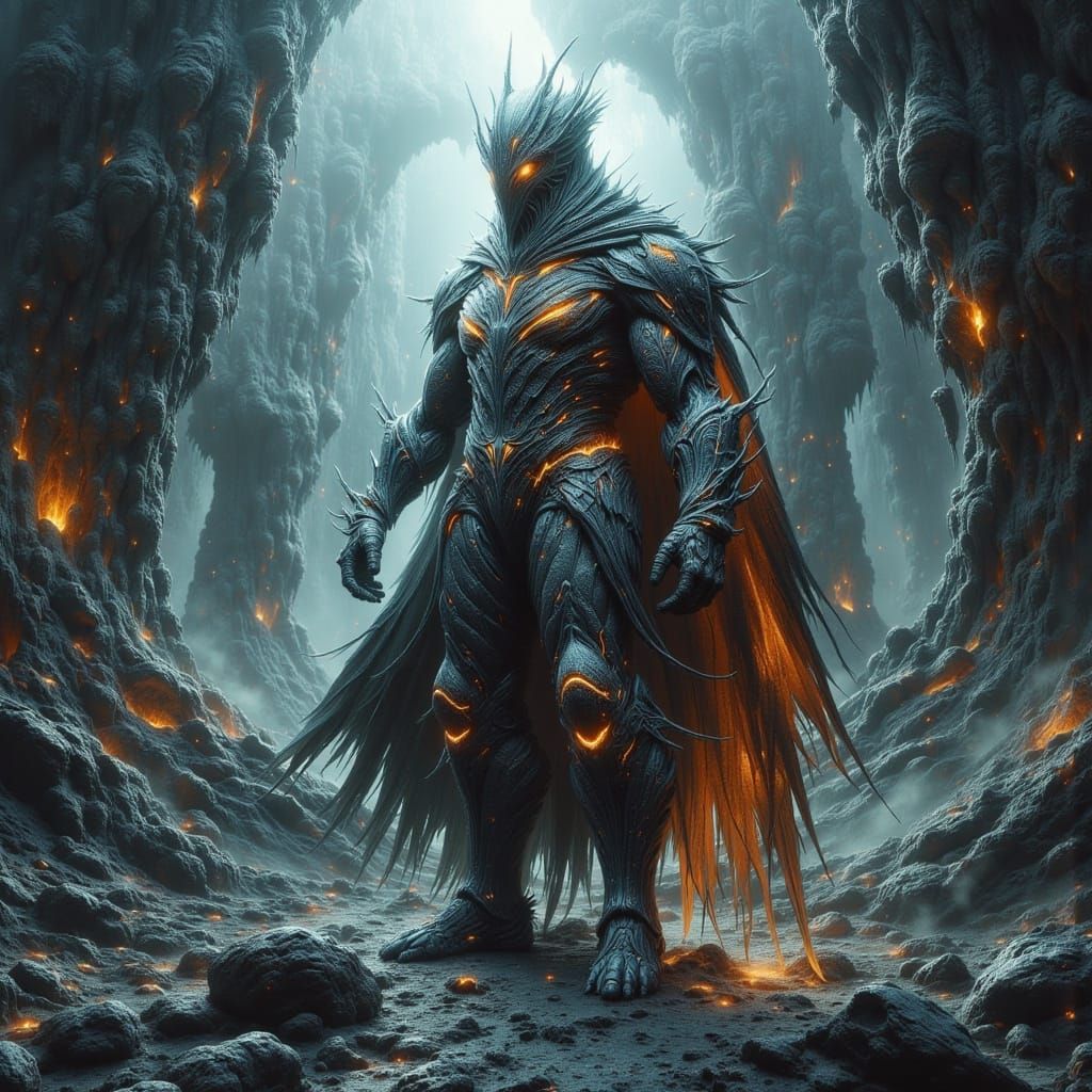 Robin Bird Space Marine in Dark Oil Paint Style