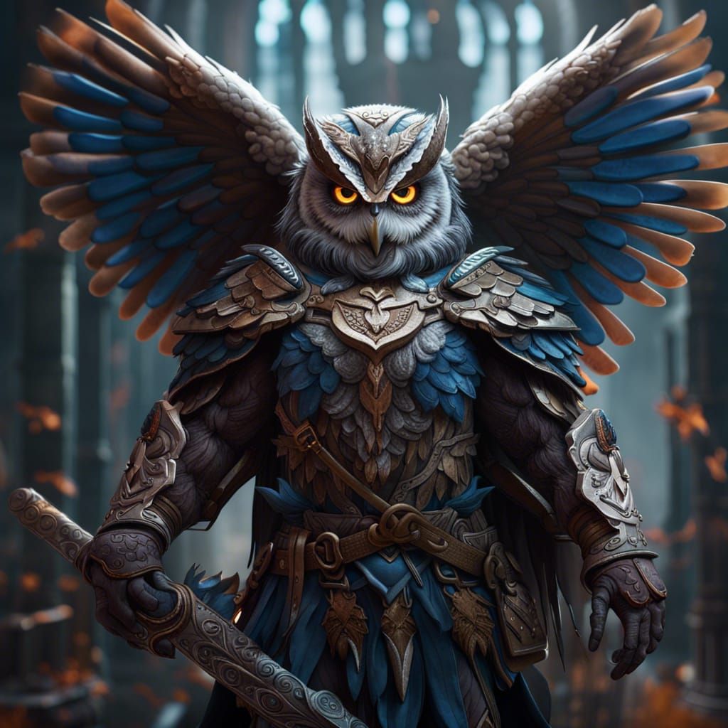 Owl Warrior: Detailed Matte Painting in Unreal Engine