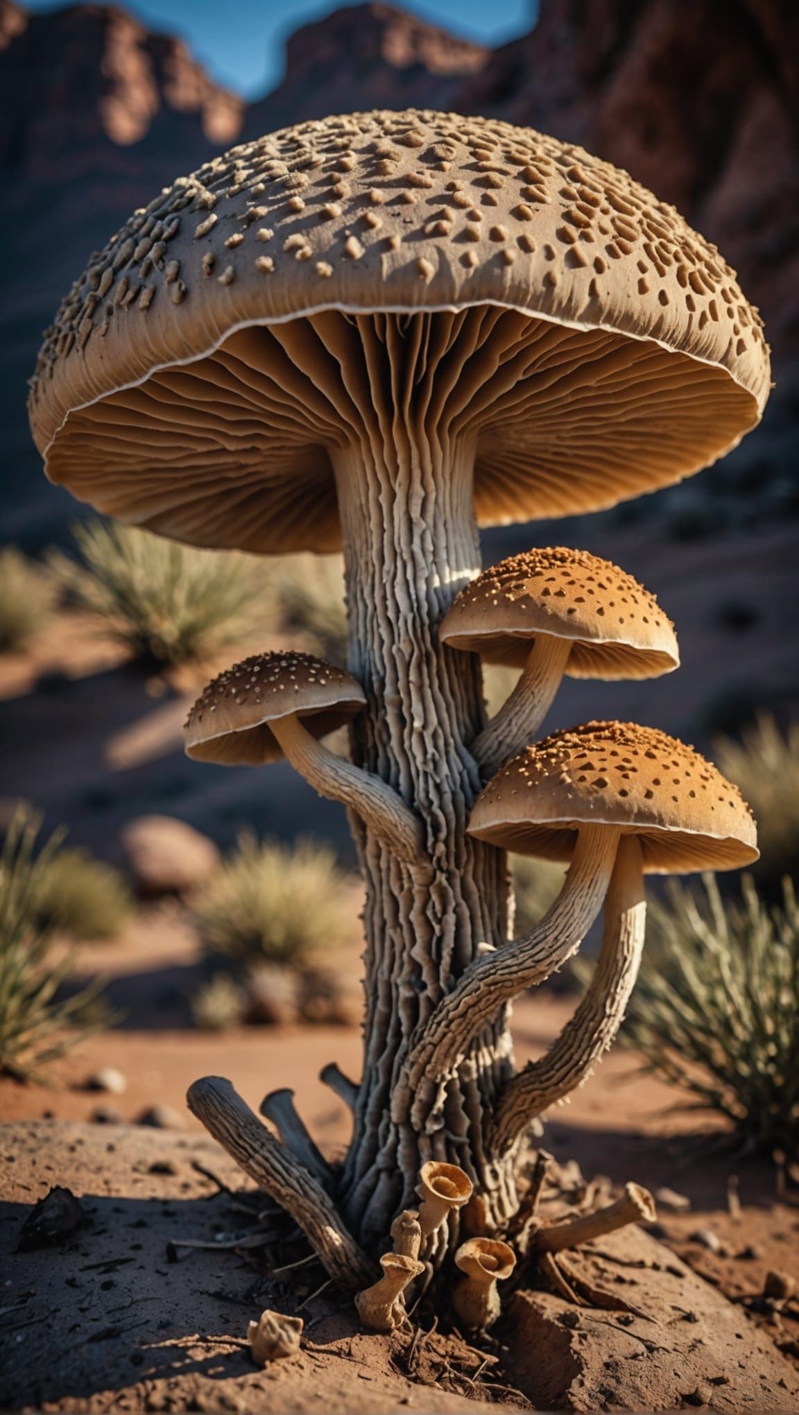 Hyperrealistic Desert Mushroom in High Definition