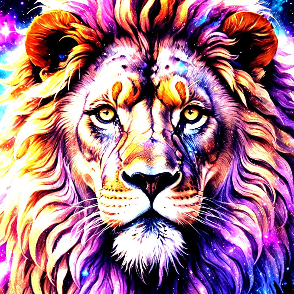Cosmic Lion Digital Art