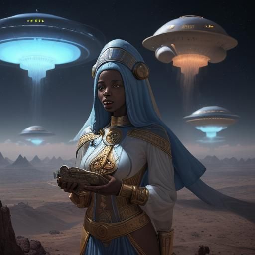 Hebrew Israelites Encounter Flying Saucers: Matte Painting