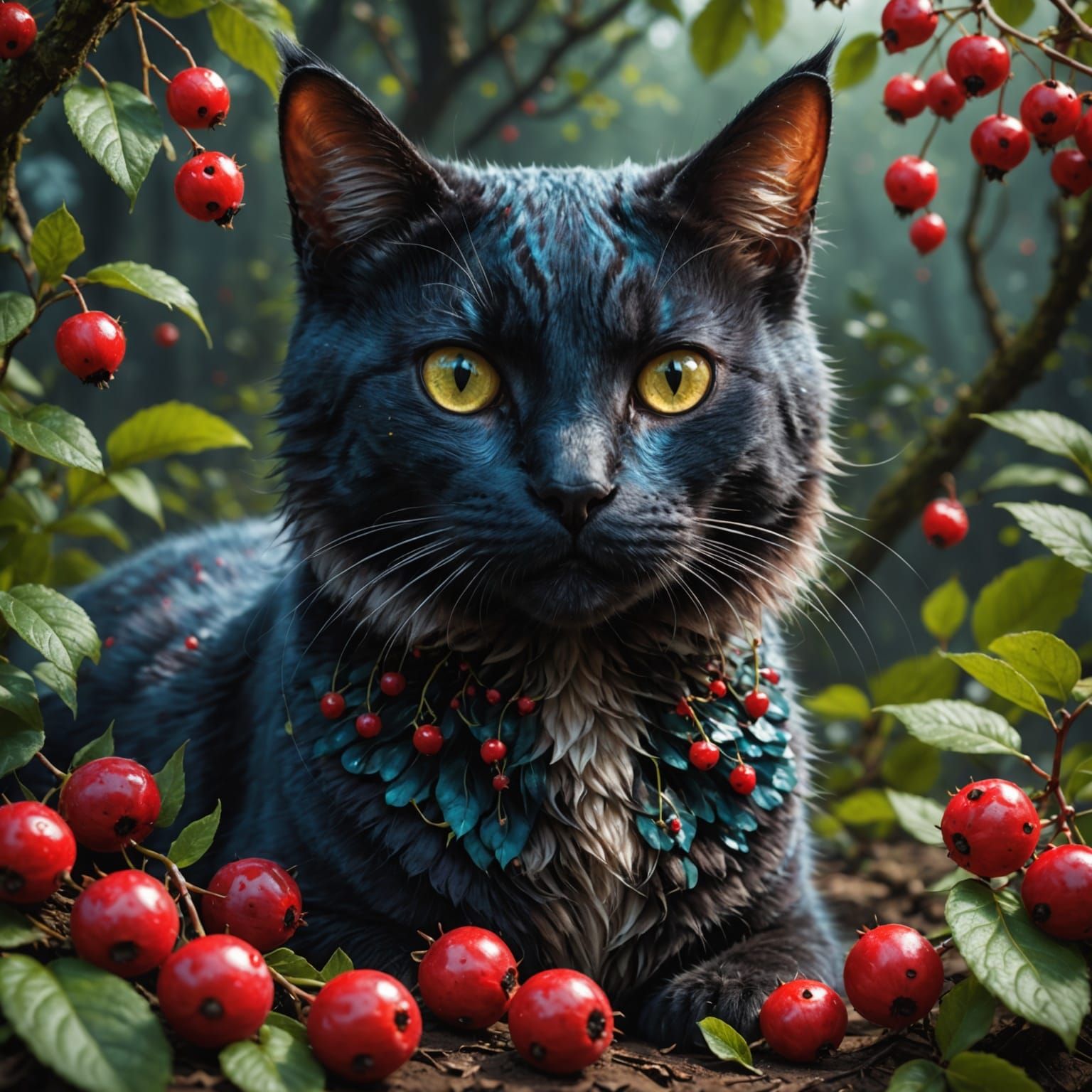 Fantastical Feline with Lingon Berries
