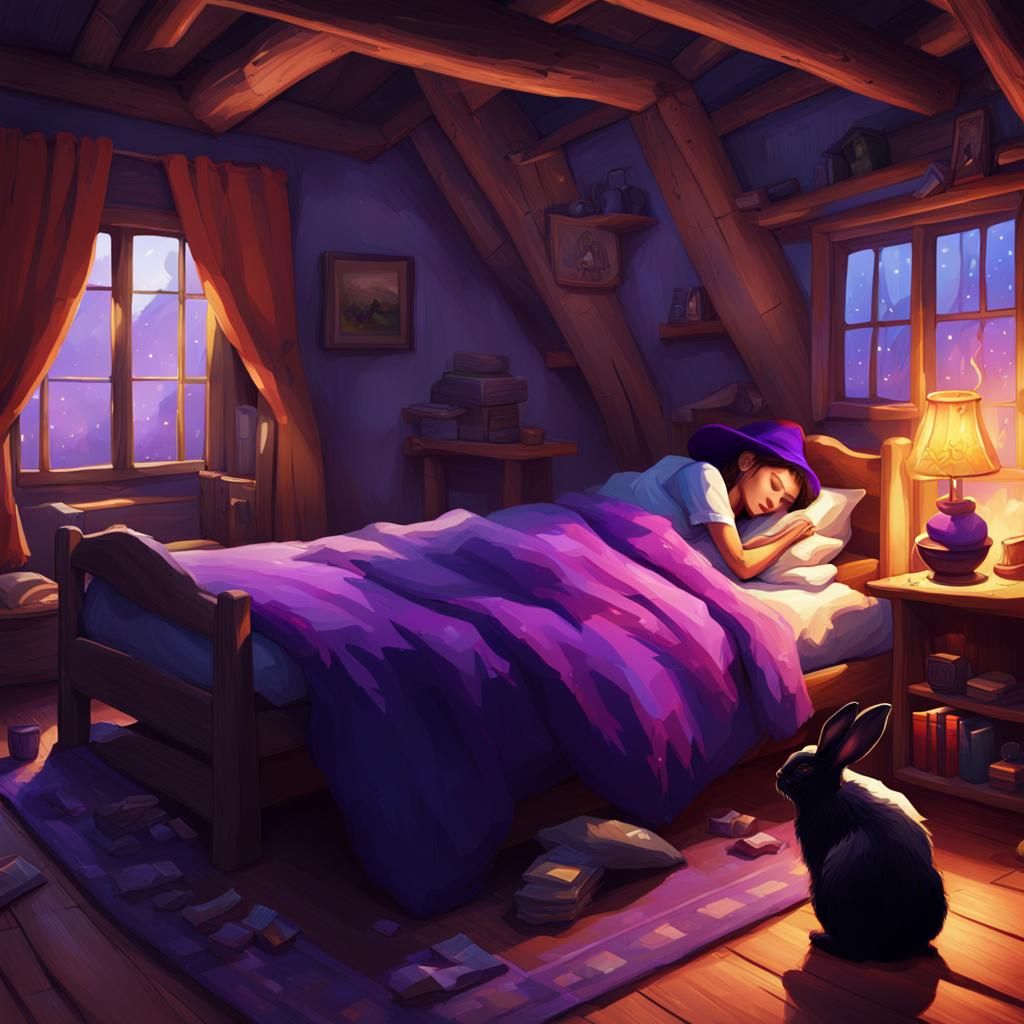 Familiar watching over his purple witch