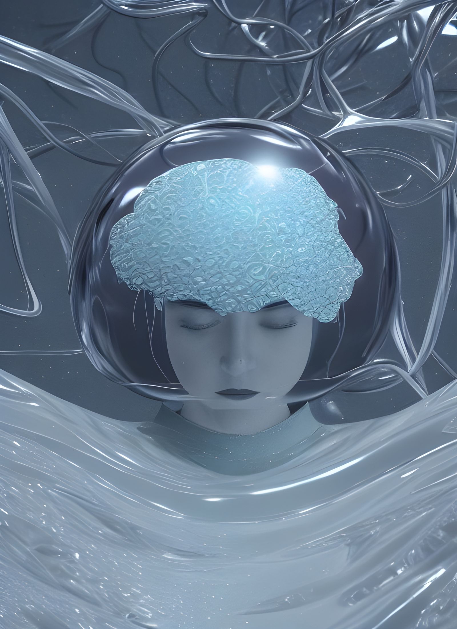 Chrome Dress: Celestial, Esoteric, Hyperrealistic