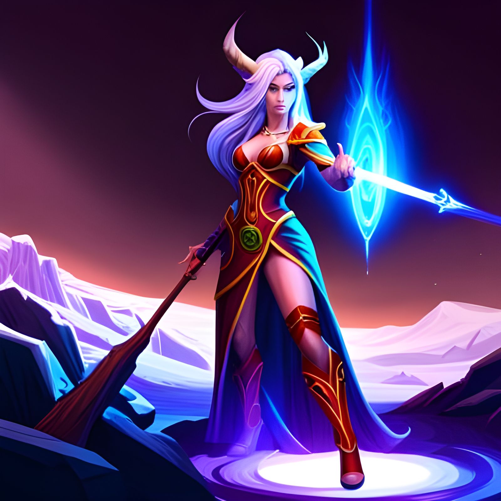 Blood Elf Shadow Priestess in Dark Fantasy Style