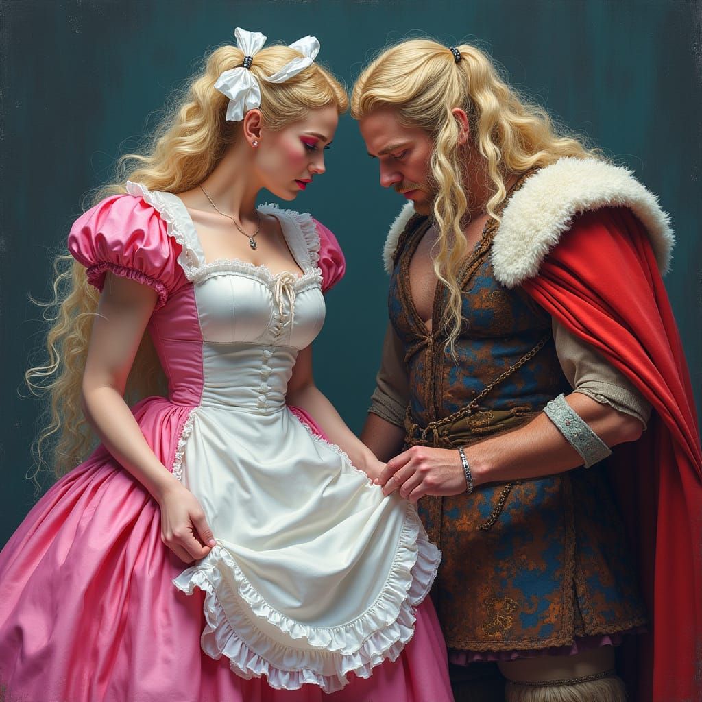 French Maid Marries Regal Highlander in Vibrant Graffiti Art