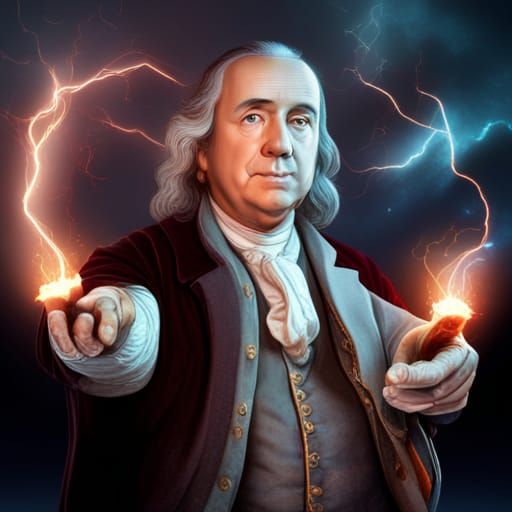 Benjamin Franklin: Master of Electricity in Digital Art