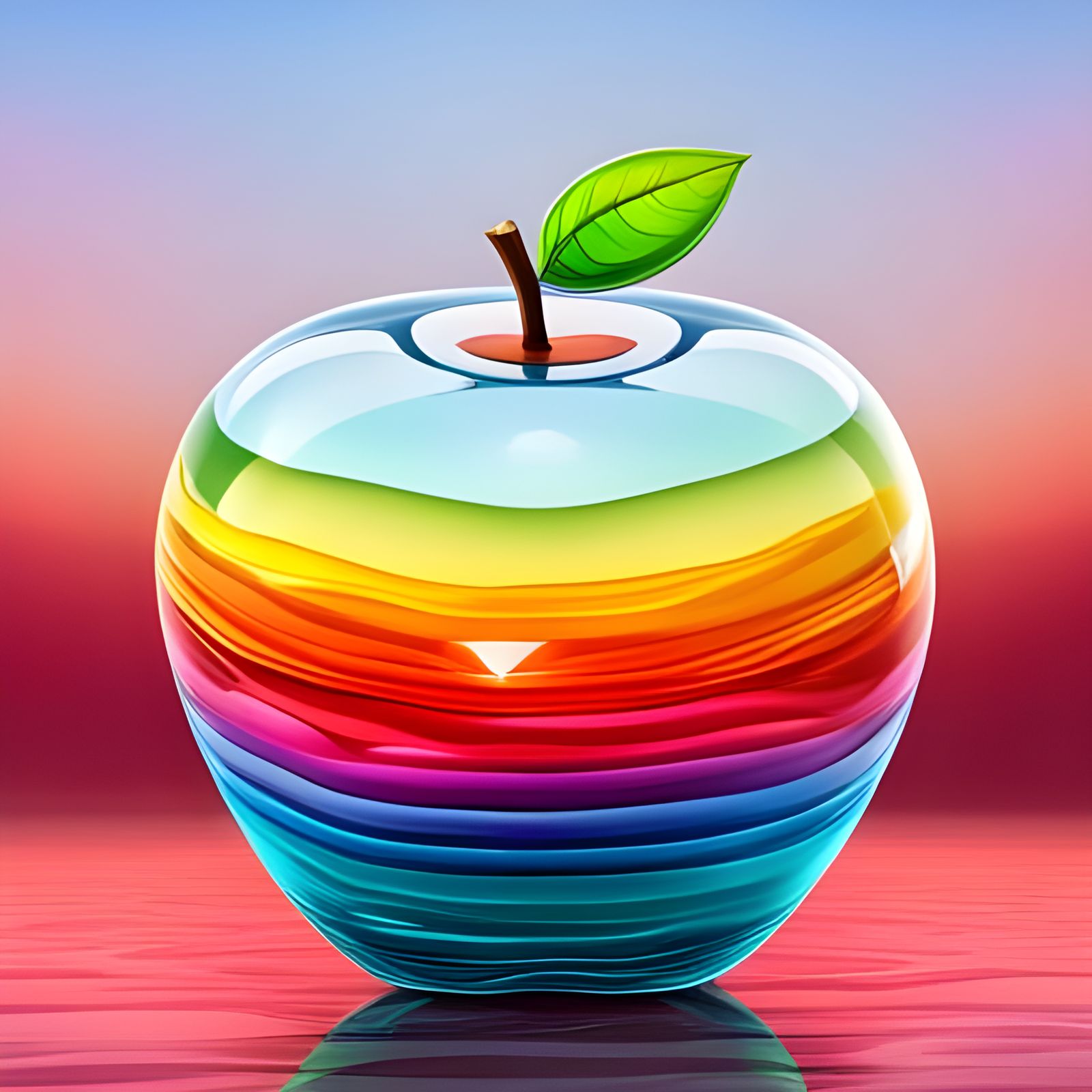 Colorful Crystal Apple Sculpture