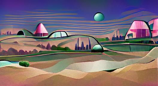 Retrofuturistic Landscape Art