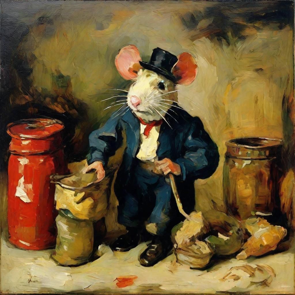 Mouse's Nostalgic Memories in Expressionist Style