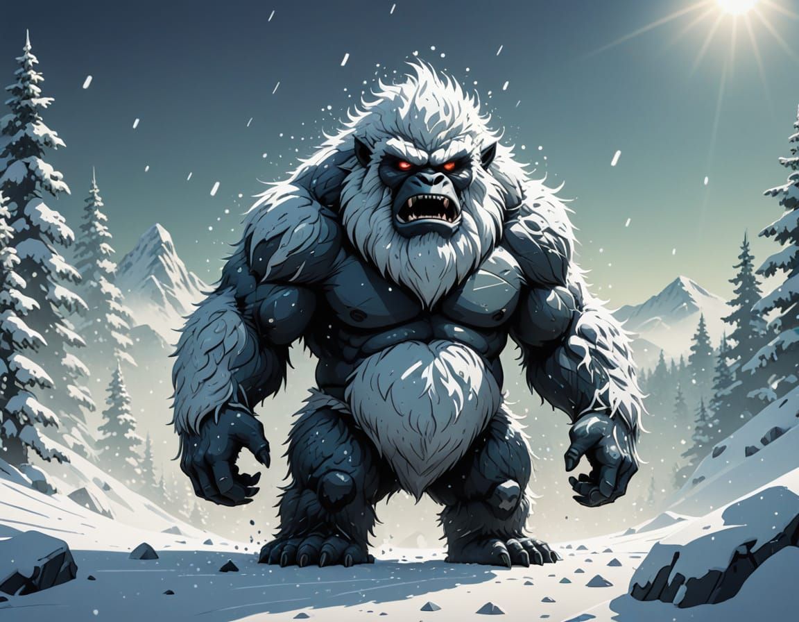Ethereal Yeti Shatters Winter's Serenity
