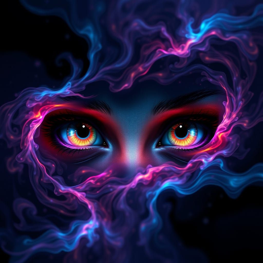 Mystical Eyes in a Cosmic Dream