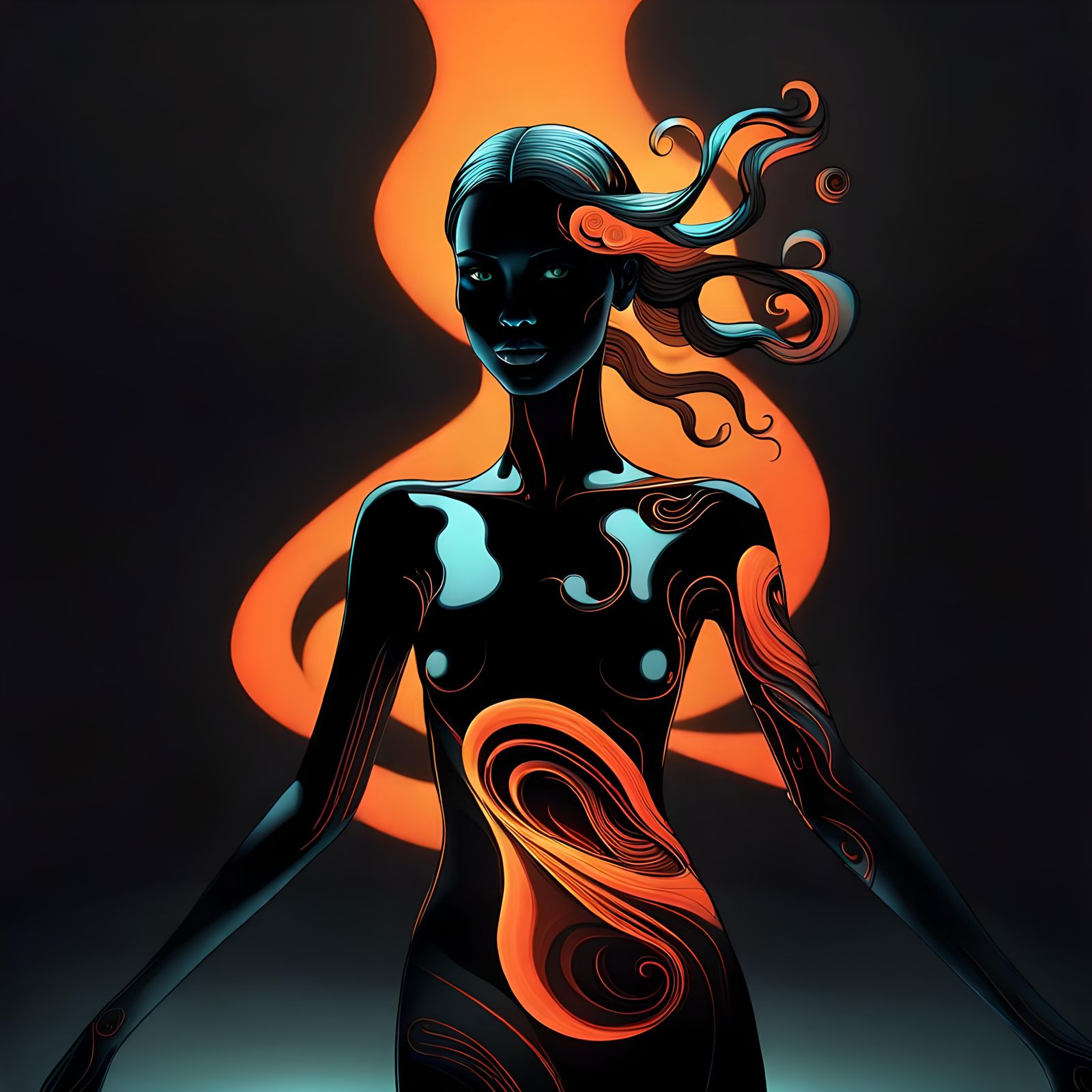 Neon Darkness: A Hyper-Realistic 3D Render