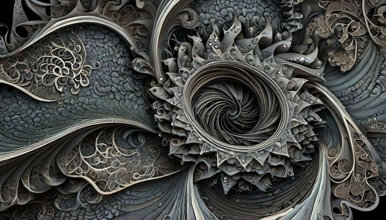 Scumbling, Correggio Zentangle, Foggy, moody, Julia fractal, 3d Mandelbrot fractal bumpmap