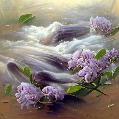 Soft Lilac Flowers in Oil Painting Style