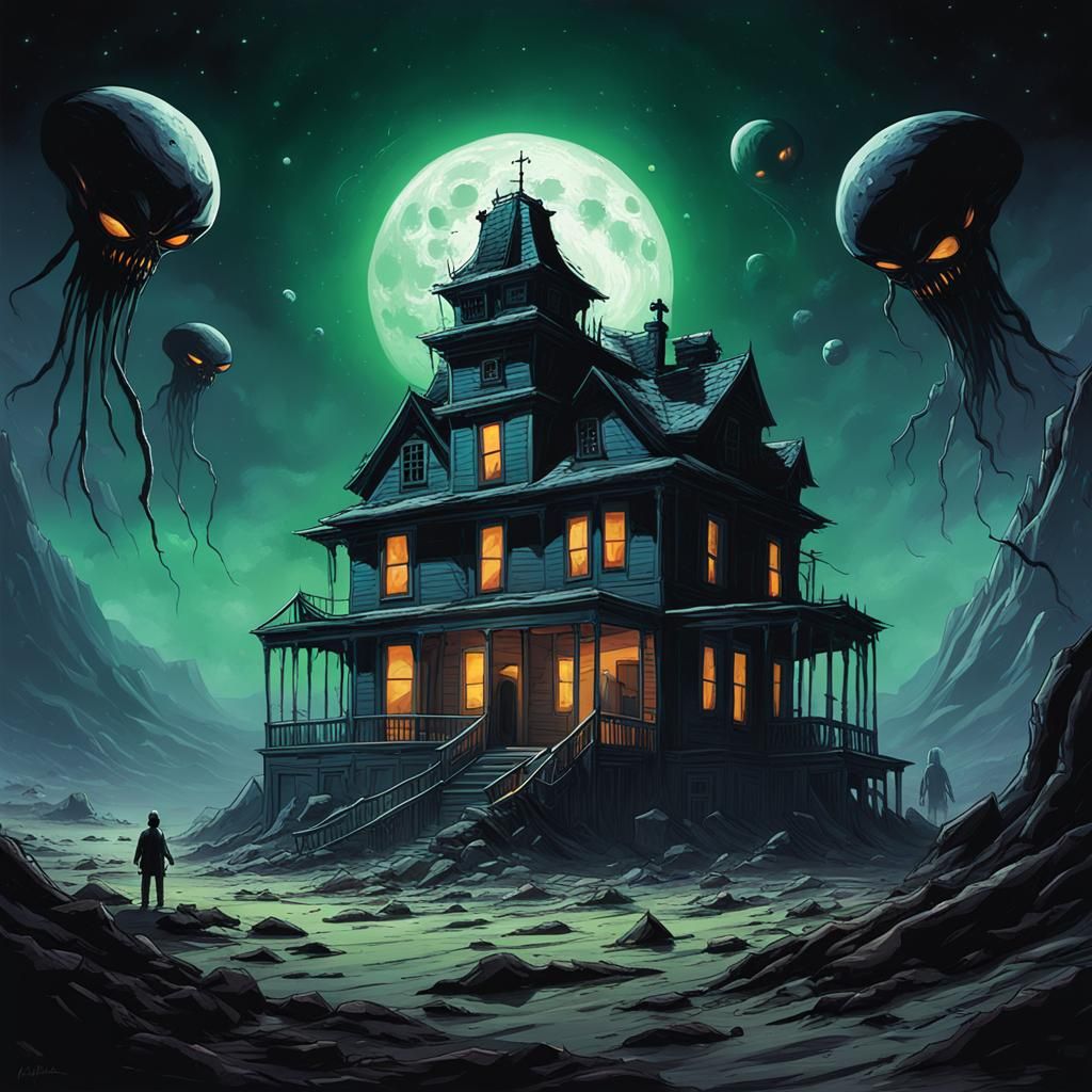 Sinister Haunted House on an Alien Planet