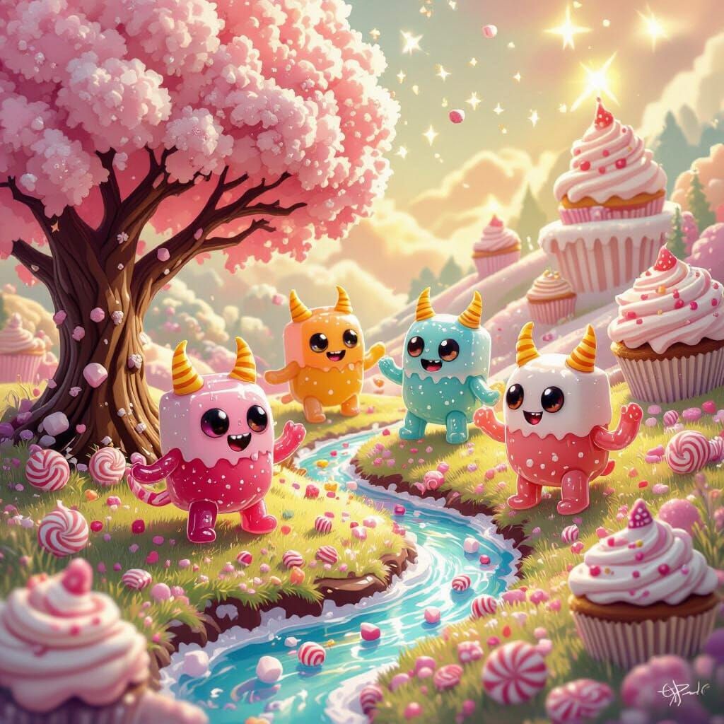 Candy Monsters Play in Whimsical Candy Land