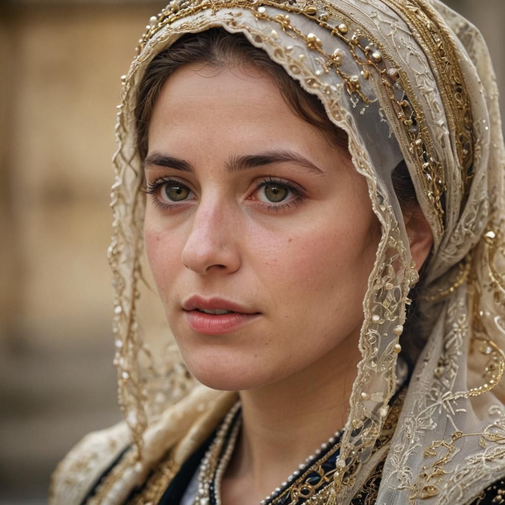 Hyperrealistic Portrait of Jewish Woman in Costume