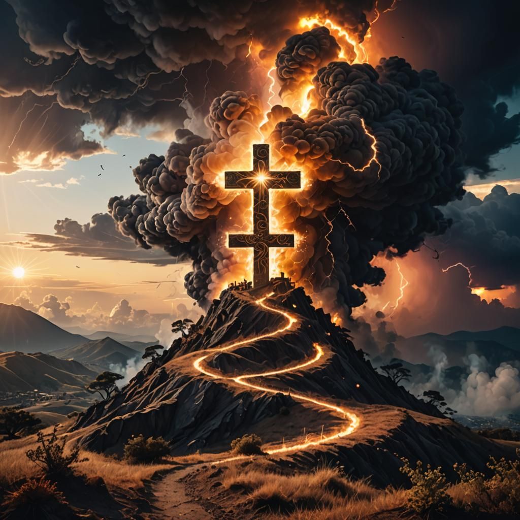 Smoke Cross on Barren Hill at Twilight