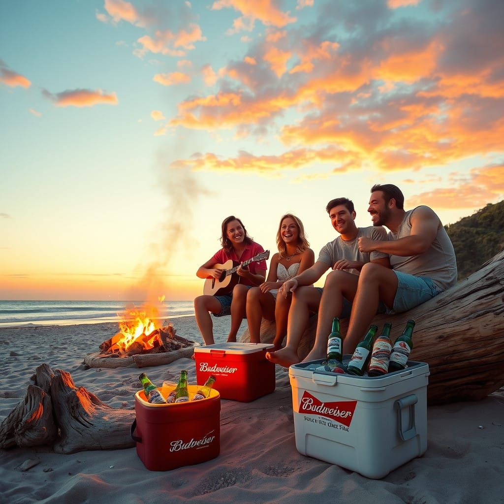 Beachside Jam Session in Warm Summer Light