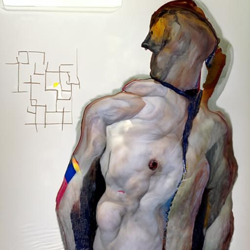 Abstract Male Nude in Geometric Style