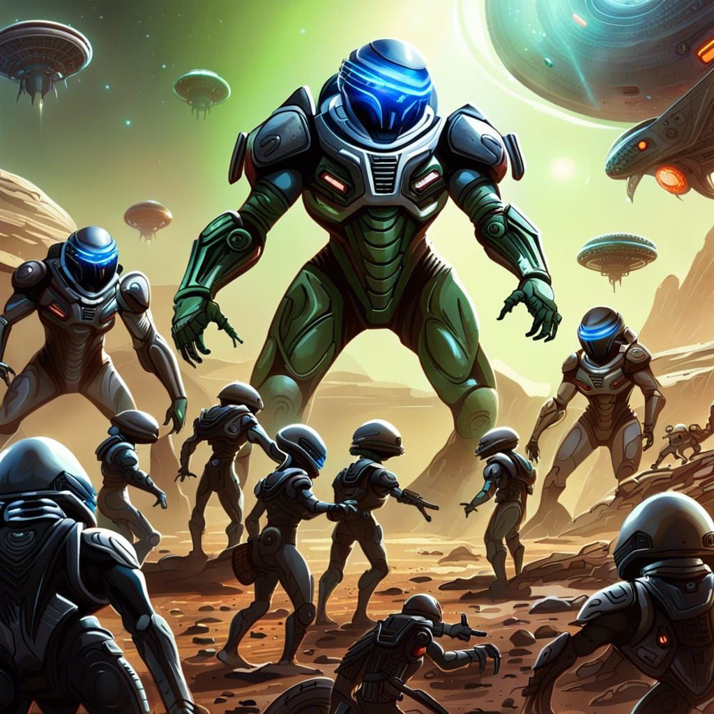 Space Ranger in Epic Sci-Fi Alien Battle
