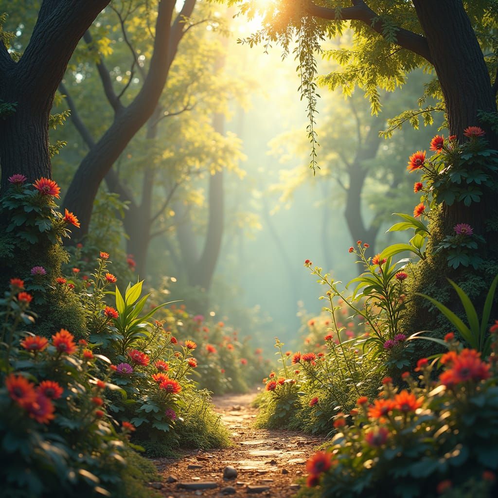 Radiant Sunrise on a Serene Path