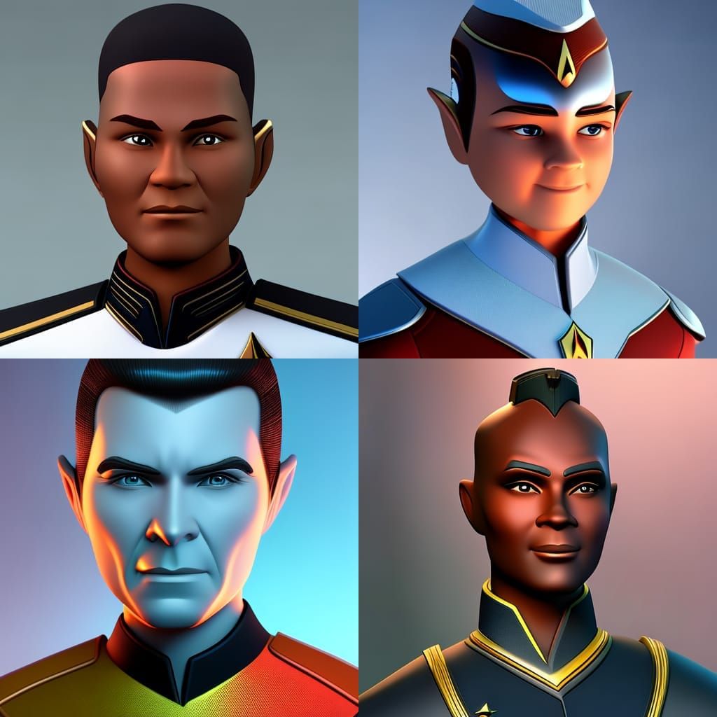 Trill Starfleet Officer: Pixar-Style 3D Character Art