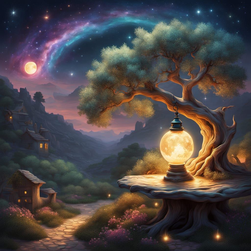 Twisted Olive Tree Desk Lamp Radiates Whimsical Celestial Li...