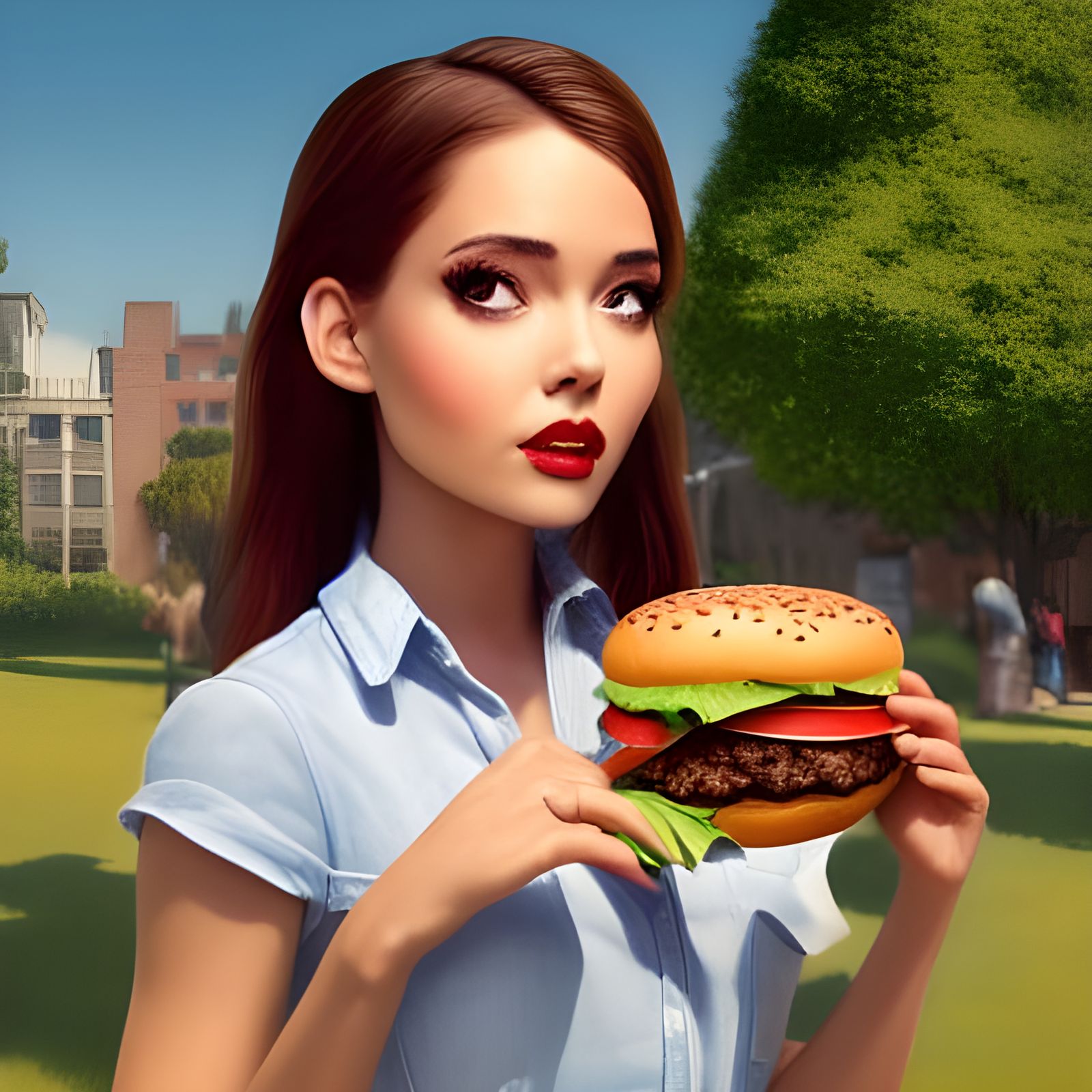 Beautiful Burger Babe