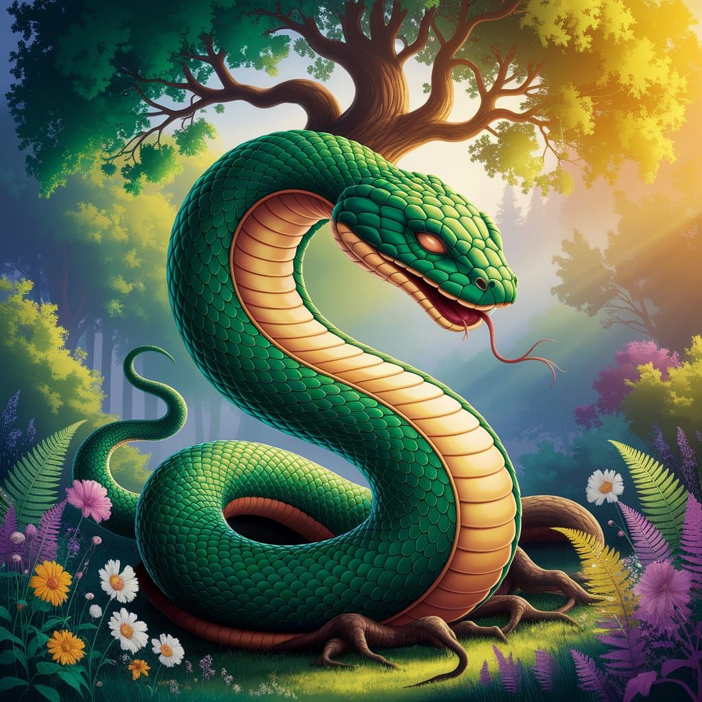 Surreal Forest Tree in Vibrant Colors