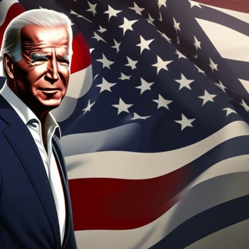 Joe Biden Portrait with American Flag