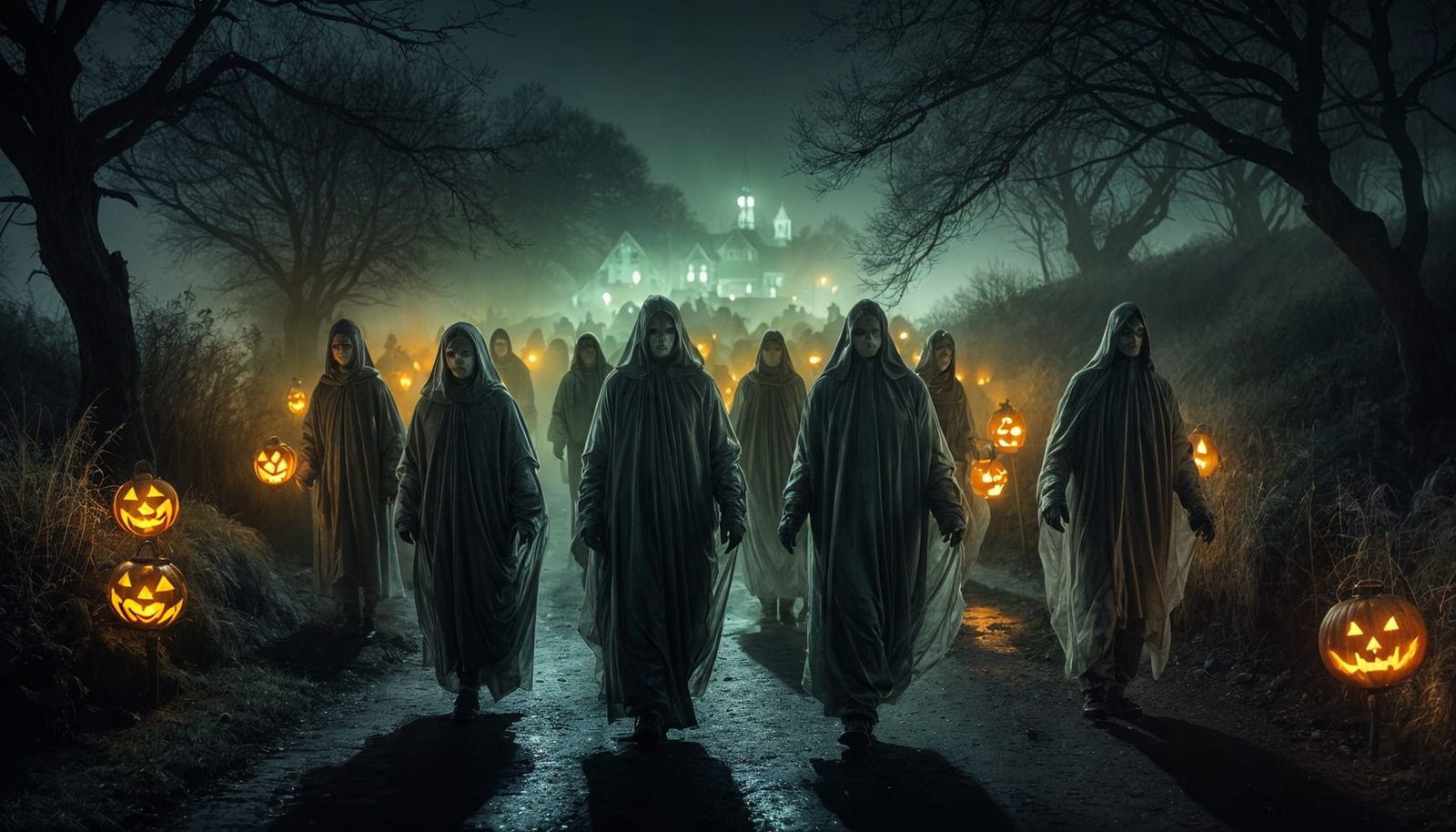 Misty Irish Hills with Undead Procession