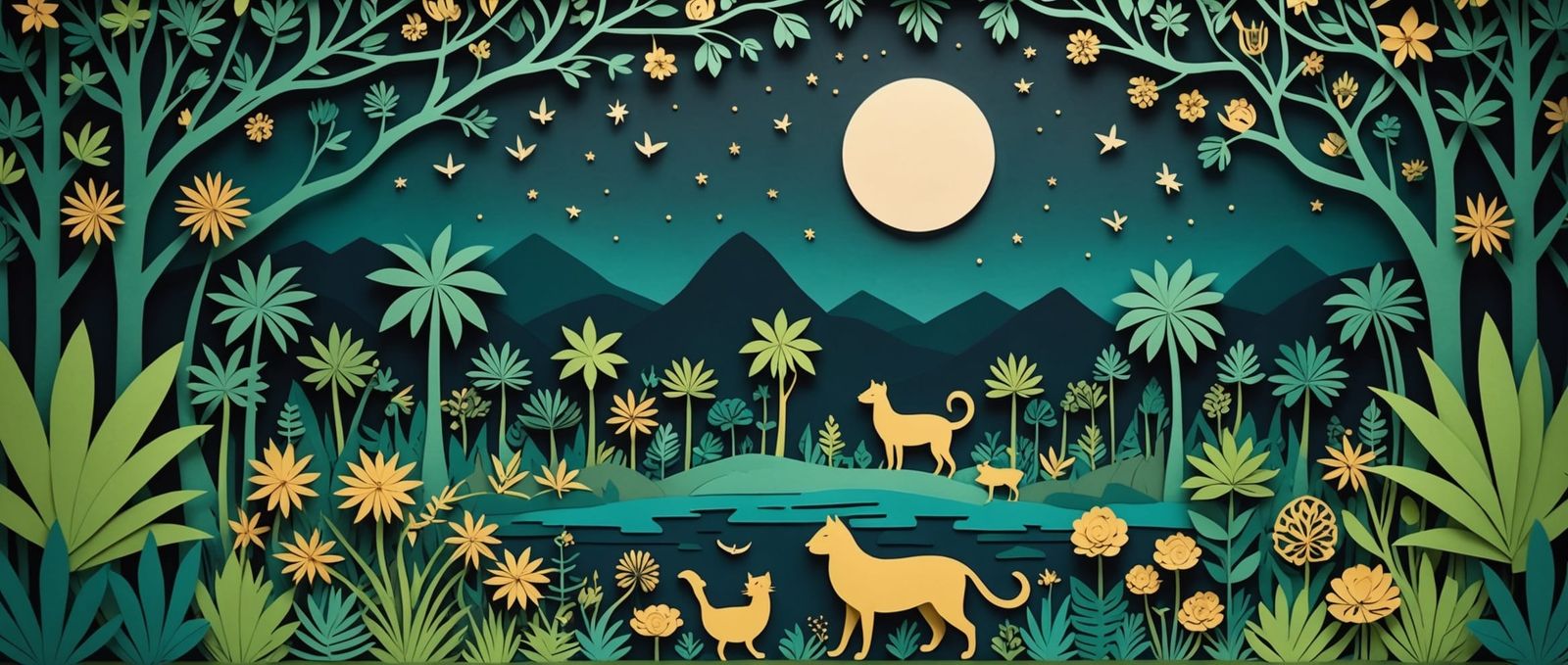 Persian Jungle Night: Whimsical Paper Art