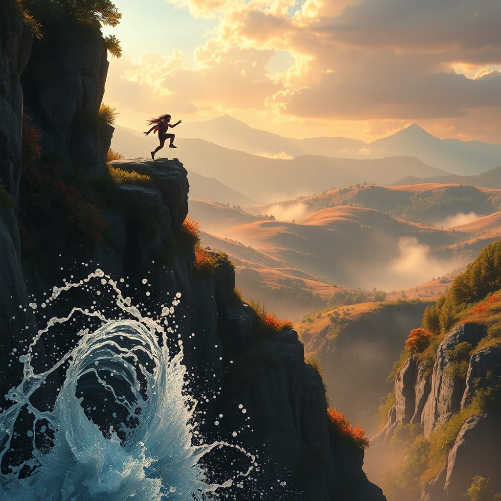 Enchanted Leap into Dreamy Landscape