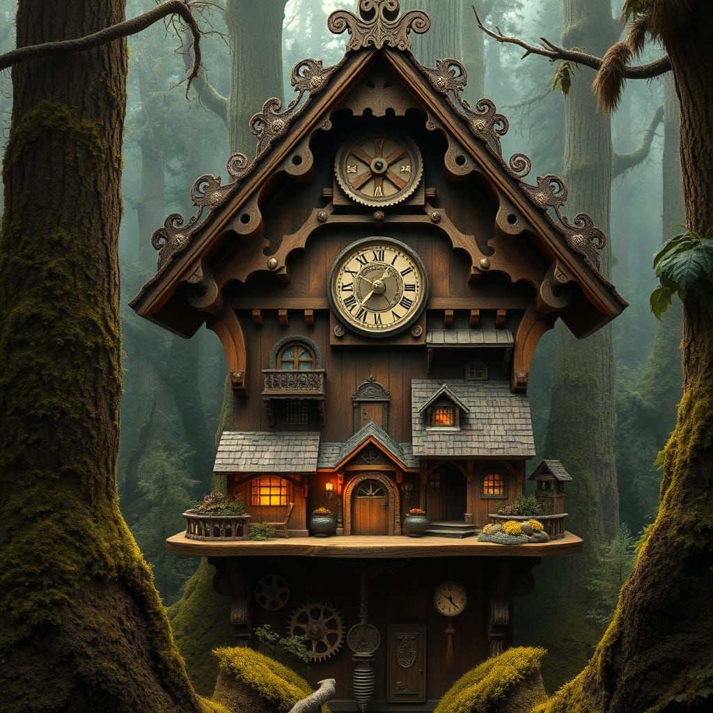 Cuckoo Clock Village in Overgrown Forest