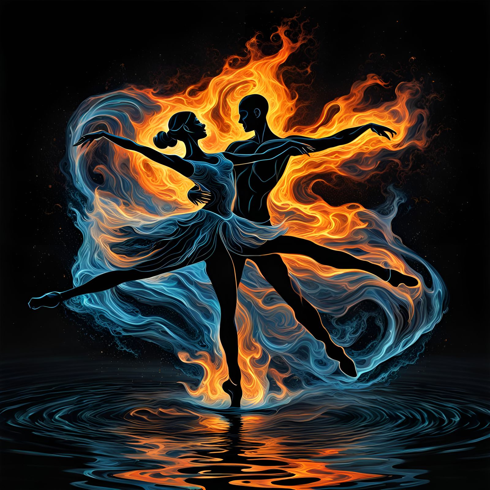 Water Ballerinas: A Dynamic Digital Painting