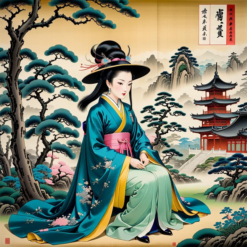 Shuimu Witch in Imperial Garden: Ink and Silk