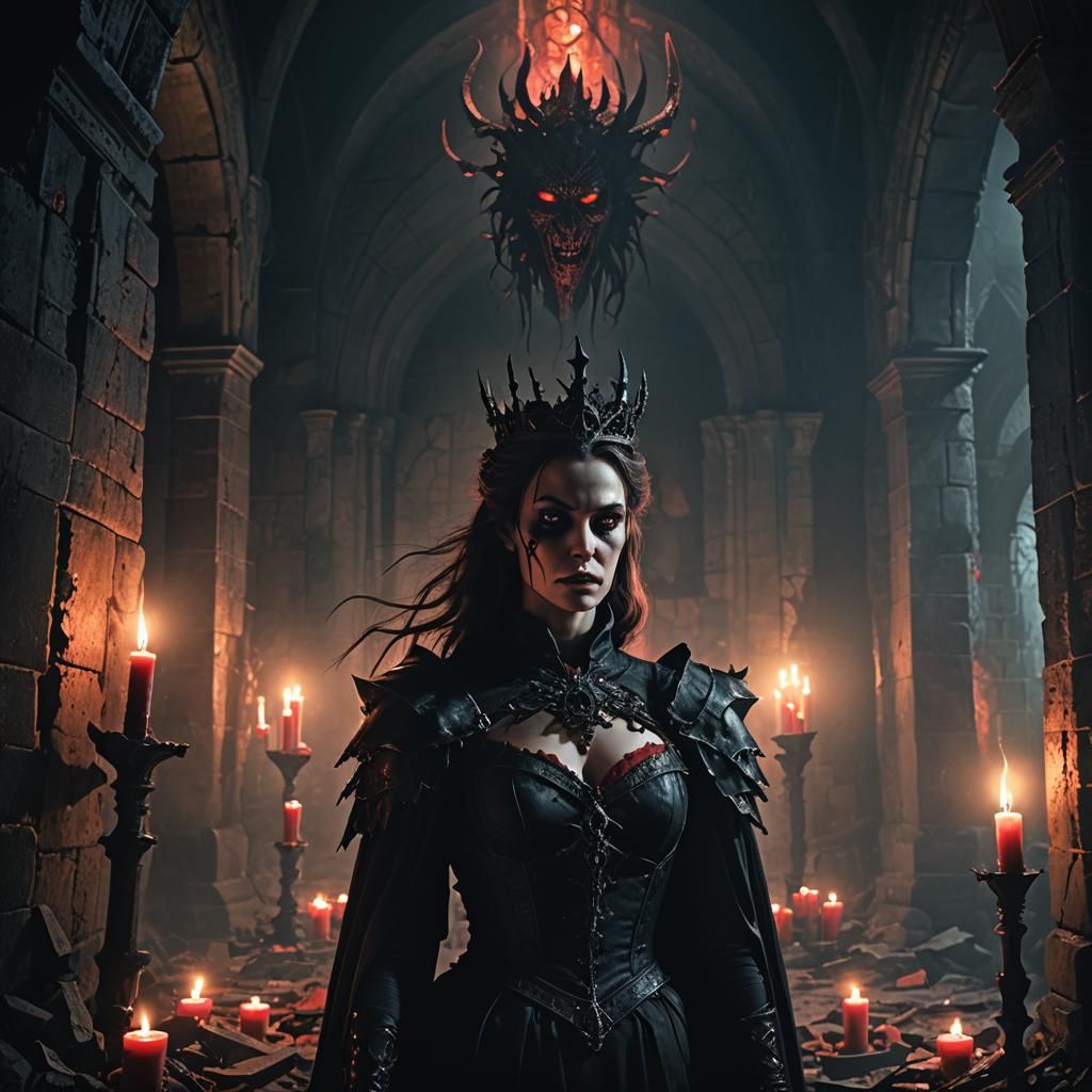 Vengeful Queen in Dark Gothic Castle