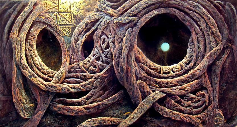 Celtic Stone Carvings in the Style of Moebius