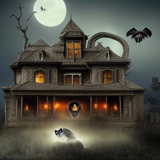 Frankenmouse with Vultures in Spooky Digital Art